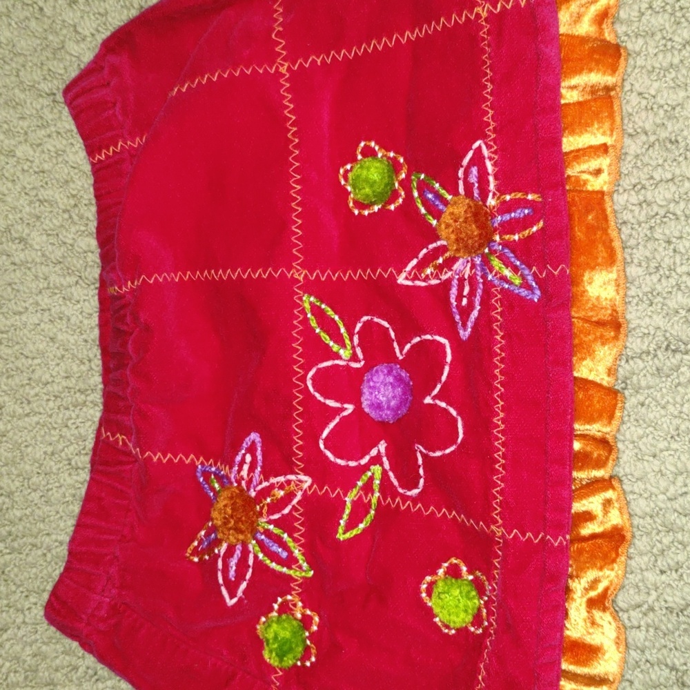 Toddler Girls Velvety Floral Accent Skirt